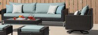Milo™ Espresso Motion Club Chairs - Moroccan Cream