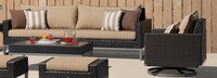 Milo™ Espresso Sunbrella® Outdoor Motion Club Chairs - Sunset Red