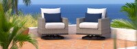 Milo™ Gray Sunbrella® Outdoor Motion Club Chairs - Bliss Ink