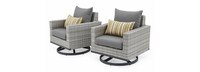 Milo™ Gray Sunbrella® Outdoor Motion Club Chairs - Charcoal Gray