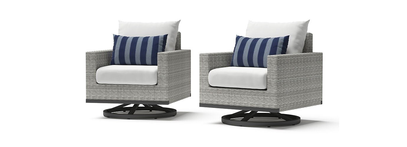 Milo Gray Sunbrella Outdoor Motion Club Chairs