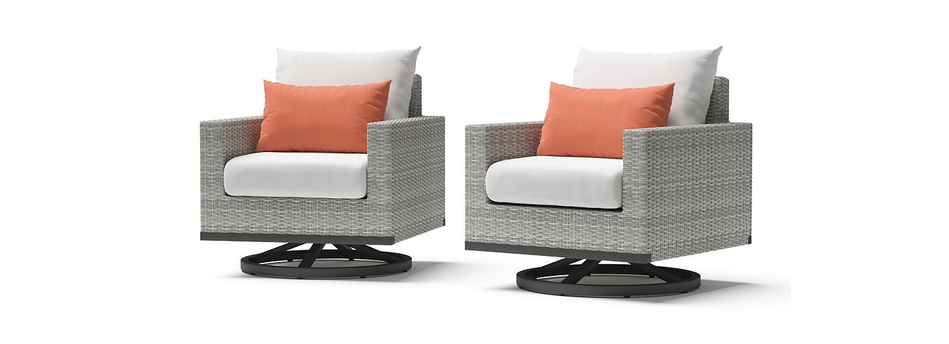 Milo Gray Sunbrella Outdoor Motion Club Chairs - Thumbnail 2