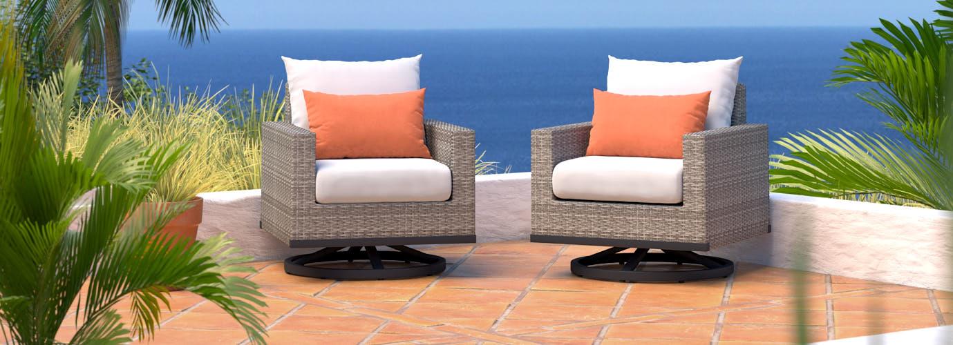 Milo Gray Sunbrella Outdoor Motion Club Chairs - Thumbnail 5