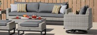Milo™ Gray Sunbrella® Outdoor Motion Club Chairs - Navy Blue