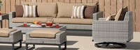 Milo™ Gray Sunbrella® Outdoor Motion Club Chairs - Navy Blue