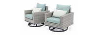 Milo™ Gray Sunbrella® Outdoor Motion Club Chairs - Spa Blue