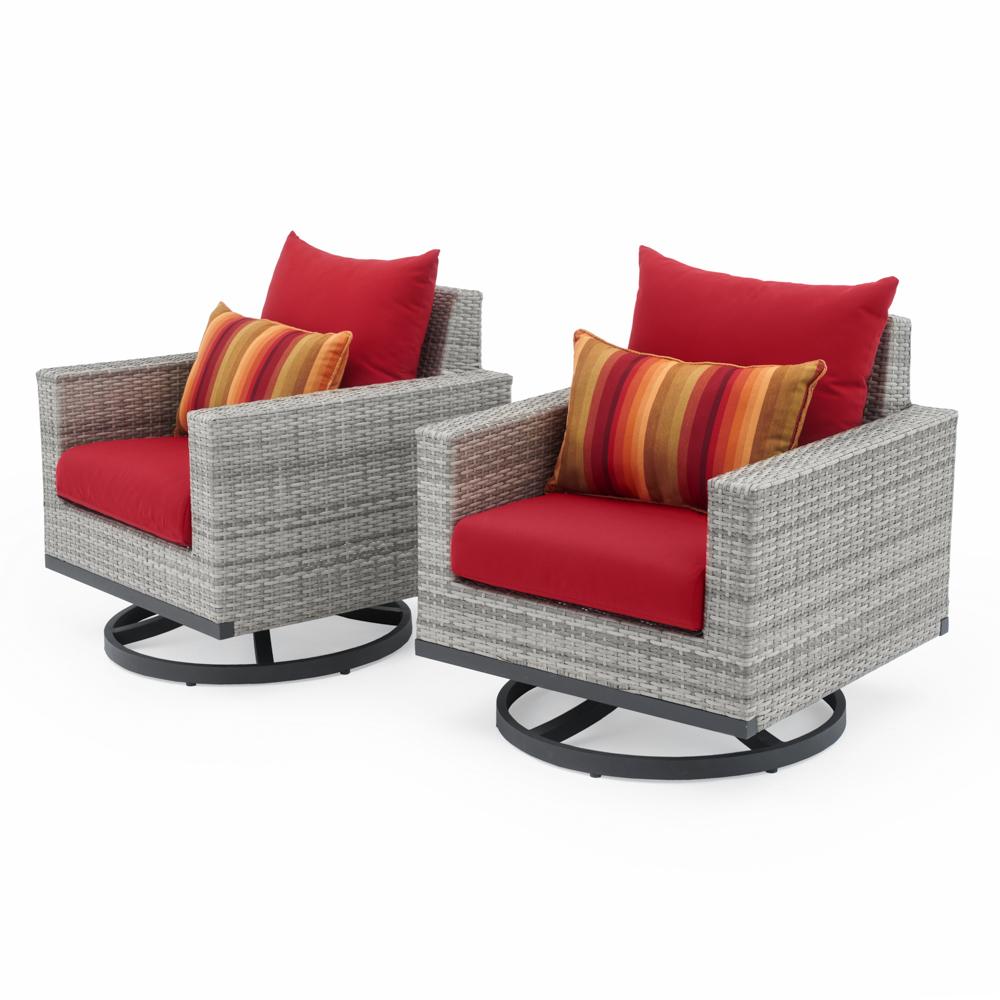 Milo™ Gray Motion Club Chairs - Sunset Red