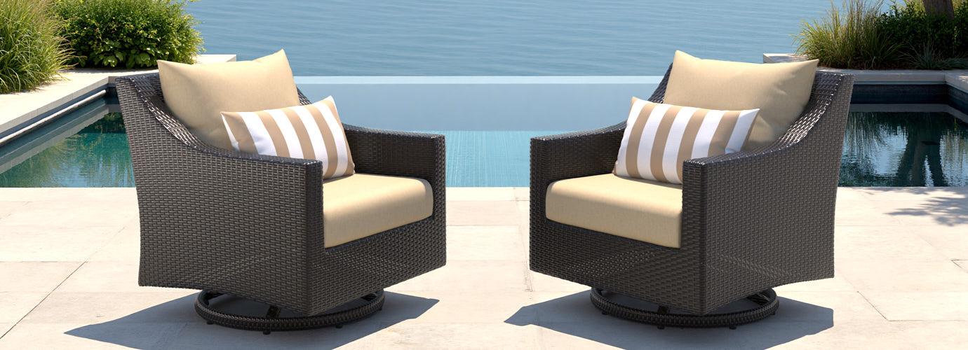 Deco™ 2 Piece Sunbrella® Outdoor Motion Club Chairs - Maxim Beige
