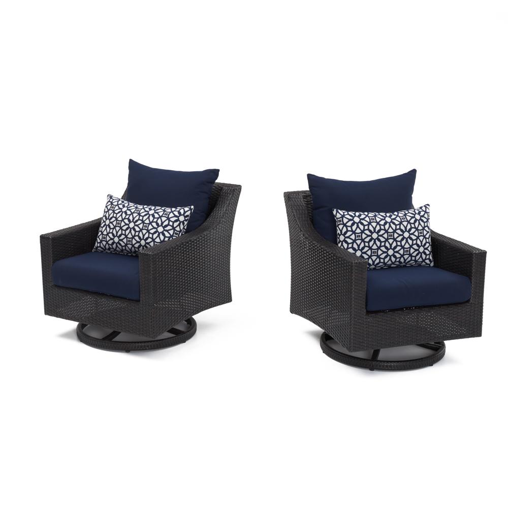 Deco™ Set of 2 Sunbrella® Outdoor Motion Club Chairs - Navy Blue