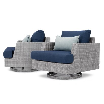 Portofino® Comfort Sunbrella® Outdoor Motion Club Chairs - Laguna Blue