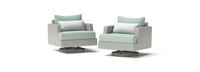 Portofino® Comfort Sunbrella® Outdoor Motion Club Chairs - Spa Blue