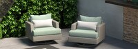 Portofino® Comfort Sunbrella® Outdoor Motion Club Chairs - Spa Blue