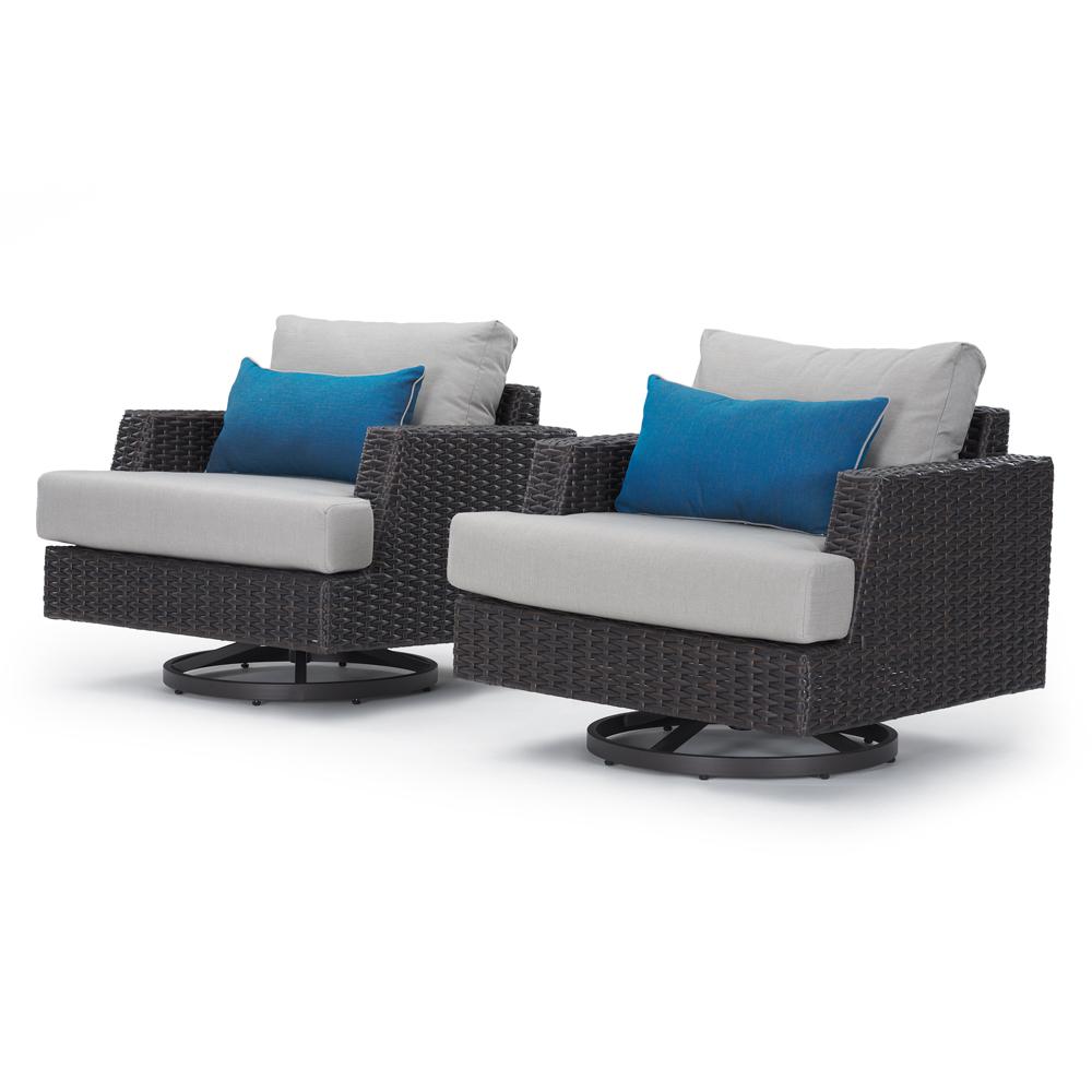 Portofino® Repose Set of 2 Sunbrella® Outdoor Motion Club Chairs - Dove