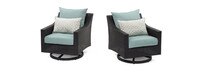 Deco™ Set of 2 Sunbrella® Outdoor Motion Club Chairs - Spa Blue