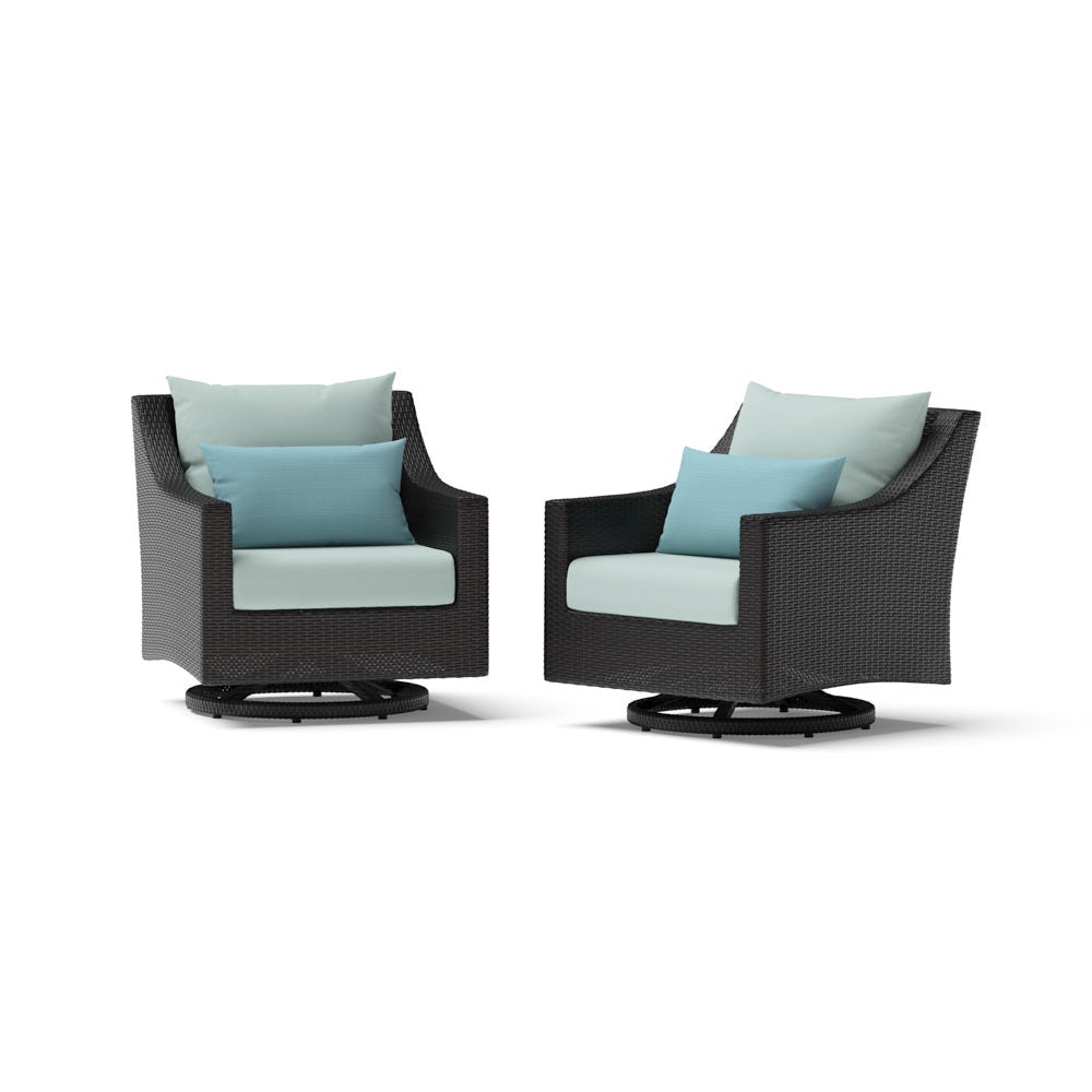 Deco™ 2 Piece Sunbrella® Outdoor Motion Club Chairs - Spa Blue