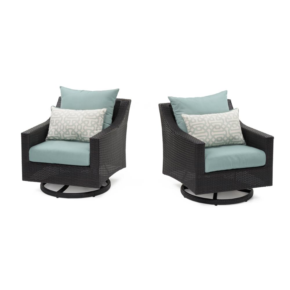 Deco™ Set of 2 Sunbrella® Outdoor Motion Club Chairs - Spa Blue