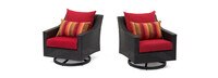 Deco™ Set of 2 Sunbrella® Outdoor Motion Club Chairs - Sunset Red