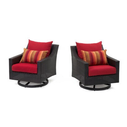 Deco™ 2 Piece Sunbrella® Outdoor Motion Club Chairs - Sunset Red