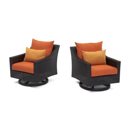 Deco™ 2 Piece Sunbrella® Outdoor Motion Club Chairs - Tikka Orange