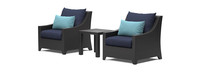 Deco™ Club Chairs and Side Table - Blue