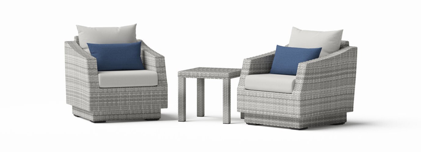 Cannes 3pc Club Chairs & Side Table – Bliss Ink – RST Brands For Sale