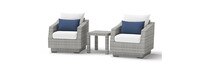 Cannes™ Set of 2 Sunbrella® Outdoor Club Chairs & Side Table - Bliss Ink