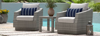 Cannes™ Set of 2 Sunbrella® Outdoor Club Chairs & Side Table - Bliss Ink