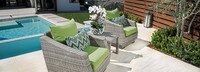 Cannes™ Set of 2 Sunbrella® Outdoor Club Chairs & Side Table - Bliss Ink