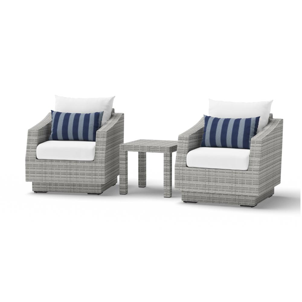 Cannes™ Club Chairs & Side Table - Centered Ink