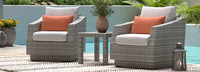 Cannes™ Club Chairs & Side Table - Cast Coral