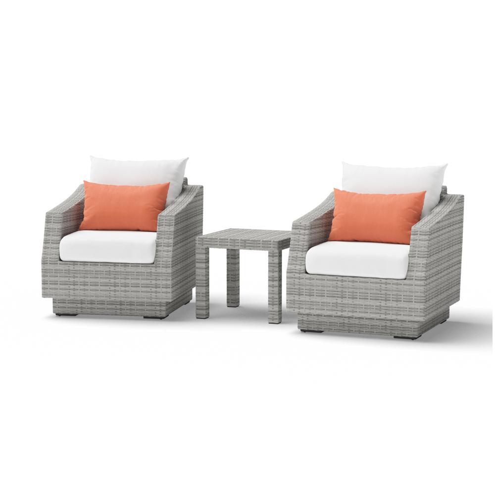 Cannes™ Club Chairs & Side Table - Cast Coral