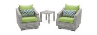 Cannes™ 3 Piece Sunbrella® Outdoor Club Chairs & Side Table - Ginkgo Green