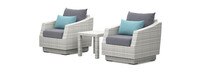 Cannes™ Club Chairs & Side Table - Gray