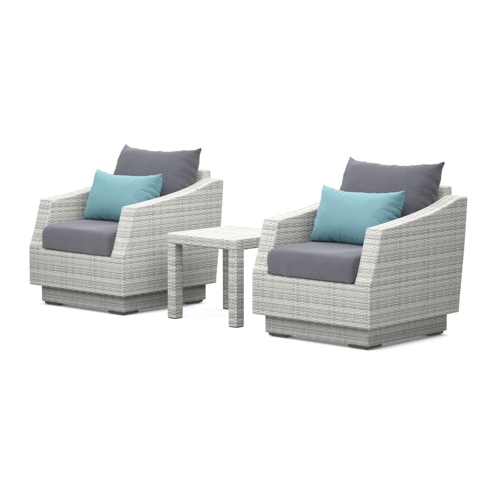 Cannes™ Club Chairs & Side Table - Gray