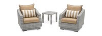 Cannes™ Club Chairs & Side Table - Maxim Beige