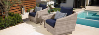 Cannes™ Set of 2 Sunbrella® Outdoor Club Chairs & Side Table - Navy Blue