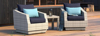 Cannes™ Set of 2 Sunbrella® Outdoor Club Chairs & Side Table - Navy Blue