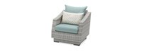 Cannes™ Set of 2 Sunbrella® Outdoor Club Chairs & Side Table - Spa Blue