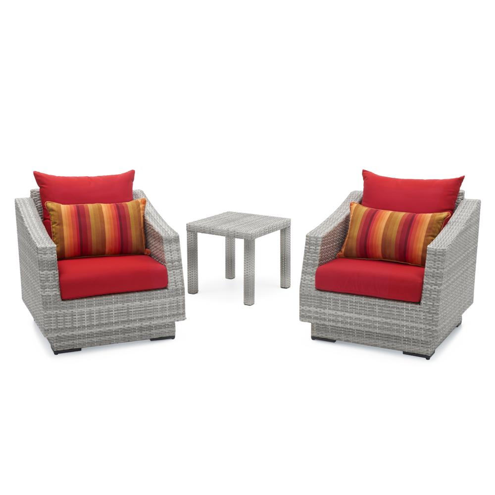 Cannes™ Club Chairs & Side Table - Sunset Red