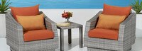 Cannes™ Club Chairs and Side Table - Tikka Orange