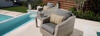 Cannes™ Club Chairs and Side Table - Tikka Orange