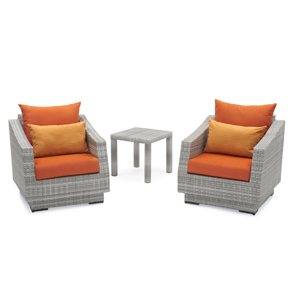 Cannes™ Club Chairs and Side Table - Tikka Orange