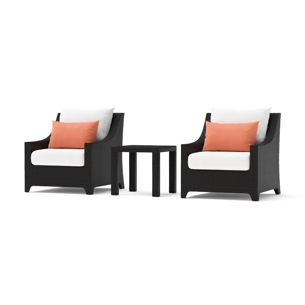 Deco™ Club Chairs and Side Table - Cast Coral
