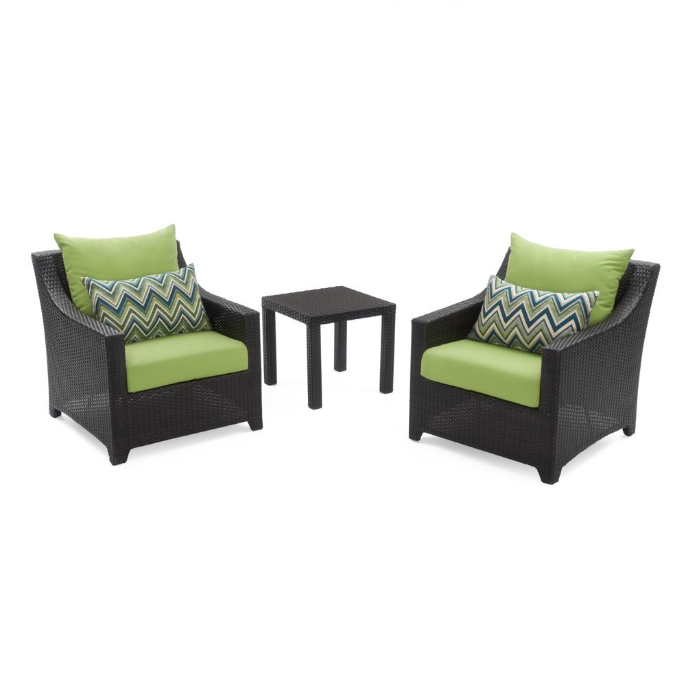 Deco™ Club Chairs and Side Table - Ginkgo Green