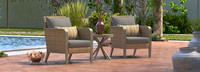 Grantina™ Set of 2 Sunbrella® Outdoor Club Chairs & Side Table - Bliss Ink