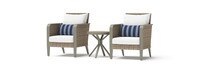 Grantina™ Set of 2 Sunbrella® Outdoor Club Chairs & Side Table - Centered Ink