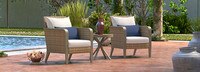 Grantina™ Set of 2 Sunbrella® Outdoor Club Chairs & Side Table - Centered Ink