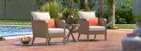 Grantina™ Set of 2 Sunbrella® Outdoor Club Chairs & Side Table - Centered Ink