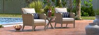 Grantina™ Set of 2 Sunbrella® Outdoor Club Chairs & Side Table - Centered Ink