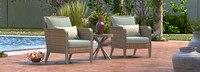 Grantina™ Set of 2 Sunbrella® Outdoor Club Chairs & Side Table - Centered Ink